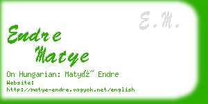 endre matye business card